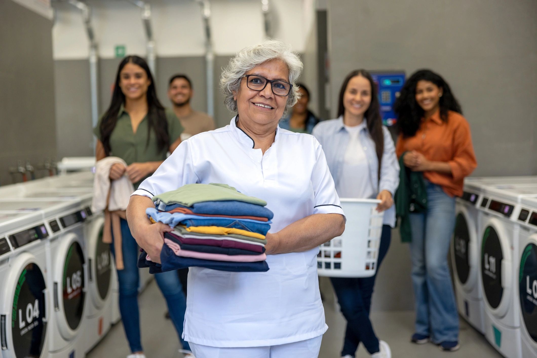 people doing laundry